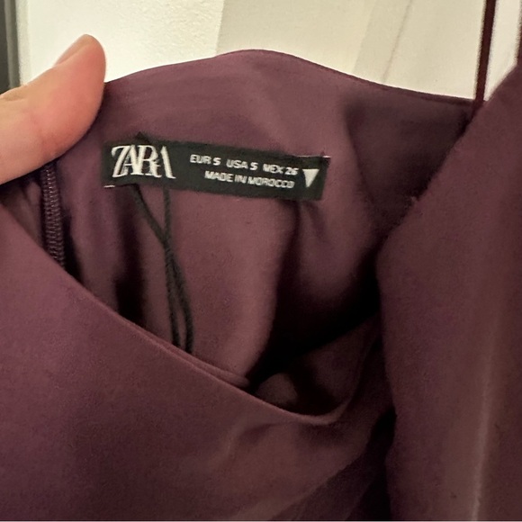 Zara Elegant Purple Satin Chemise - Picture 3 of 4